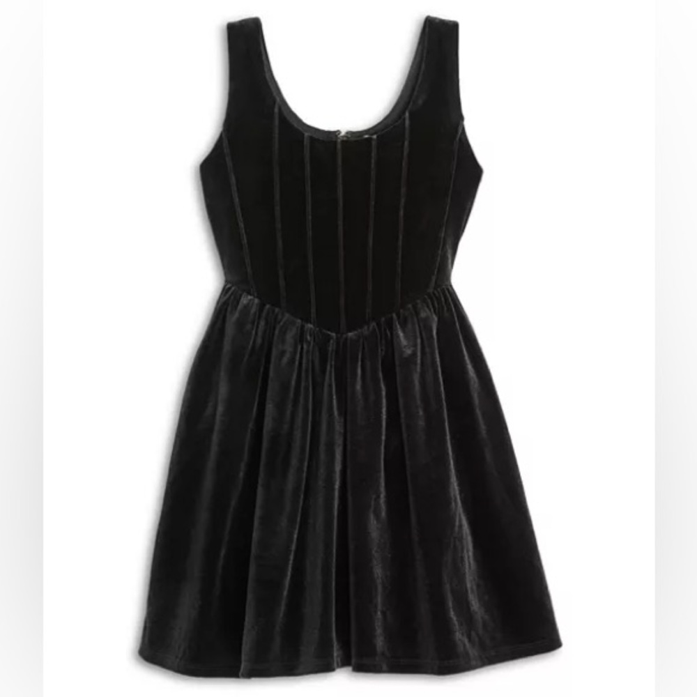 New - Aqua Girls' Velvet Corset Dress